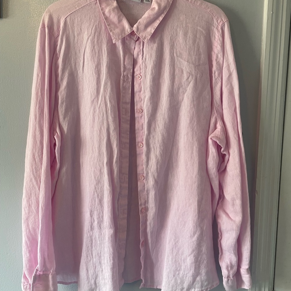 Kim Rodgers Linen Long Sleeve Button-up